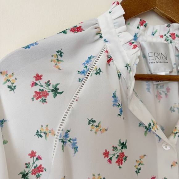 Erin Fetherston Octave Floral Blouse XS Anthropologie - Picture 4 of 10